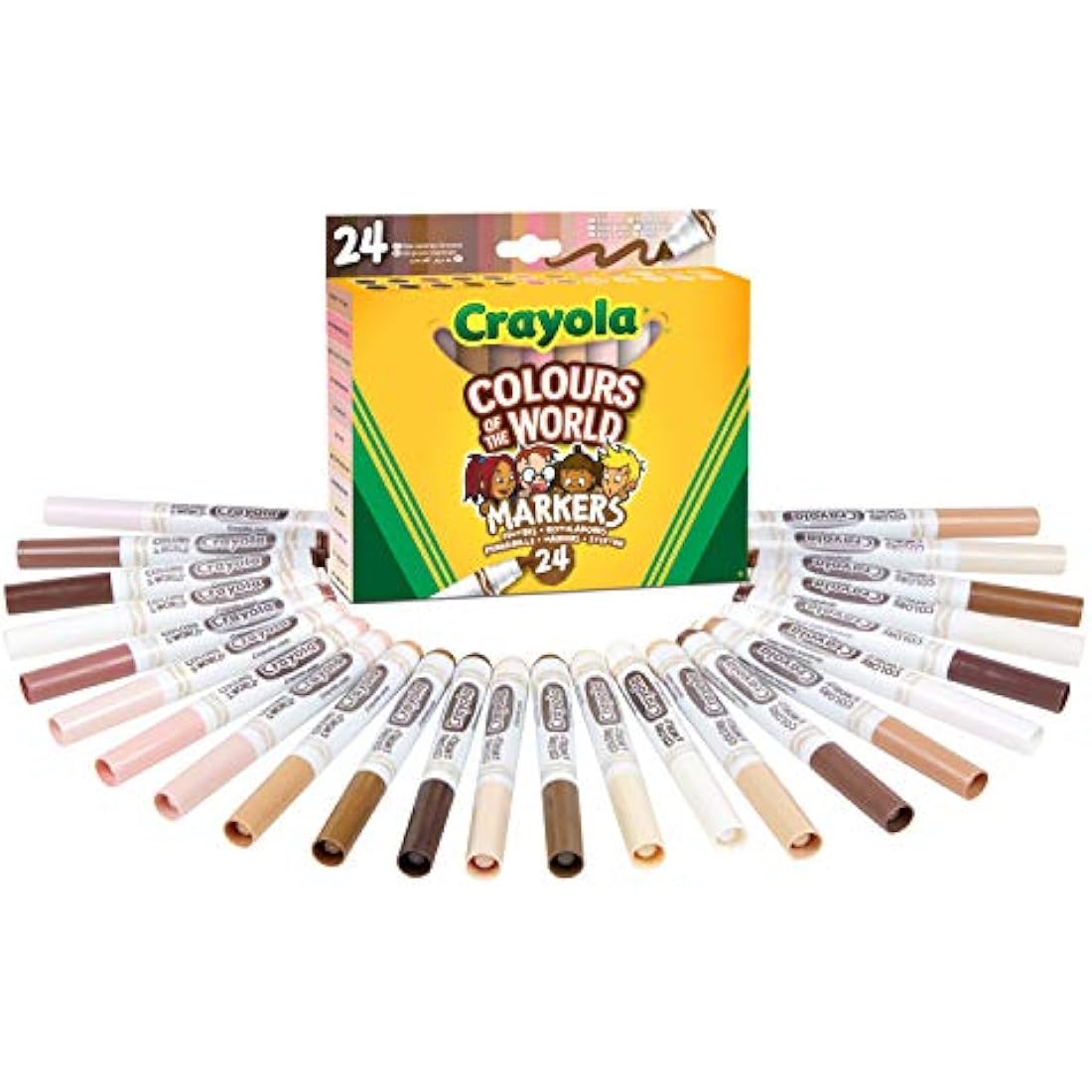 Crayola Colours of the World Washable Markers – 24 Skin Tone Skin Shades