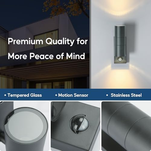 Jolof Store Kerry Motion Sensor Outdoor Wall Lights - Anthracite 2 Pack
