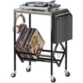 Vinyl Record Player Stand - 2-Tier Industrial Storage Cabinet