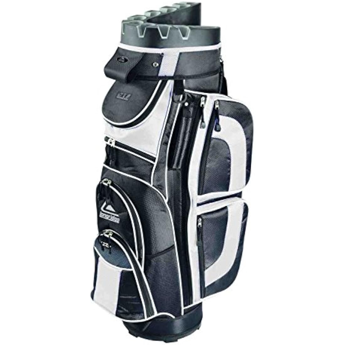Longridge Pro Cart Golf Bag – 15-Way Divider & V-Iron Slots, Black/White