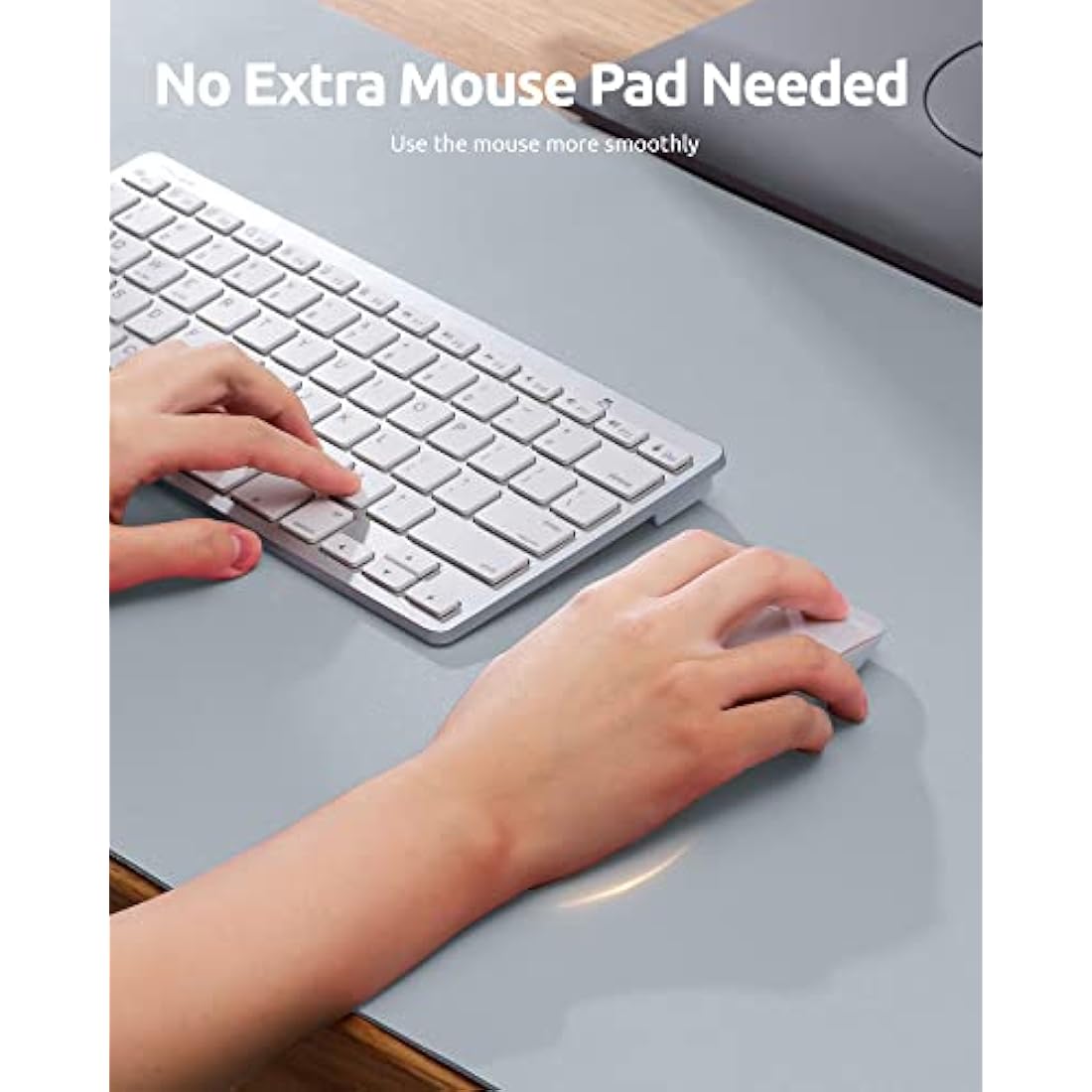 YSAGi Leather Desk Mat - Large Waterproof Non-Slip Mouse Pad, Light Grey