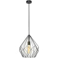 Eglo Carlton Vintage Pendant Light – Black Steel Industrial Ceiling Lamp