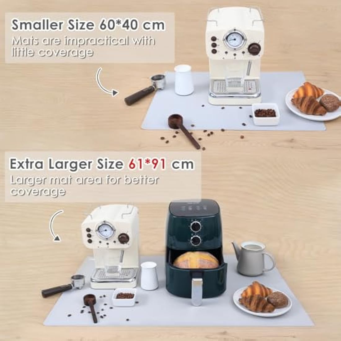 Extra Large Silicone Craft Mat for Epoxy Resin, 36x24" - Grey