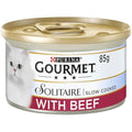 Gourmet Solitaire Beef Wet Cat Food - 85g Tinned Cans, Pack of 12
