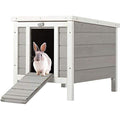 Bunny Business Wooden Rabbit & Guinea Pig Hide House – Grey Weatherproof