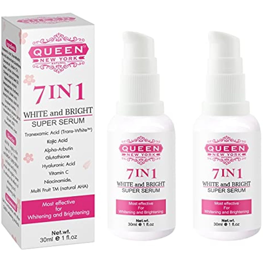 Queen Natural New York 7-in-1 Dark Spot Serum with Tranexamic Acid (2 Pack)