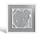 Sheffield Paper Cut Map Art – Jolof Store Framed Wall Decor, 23x23cm
