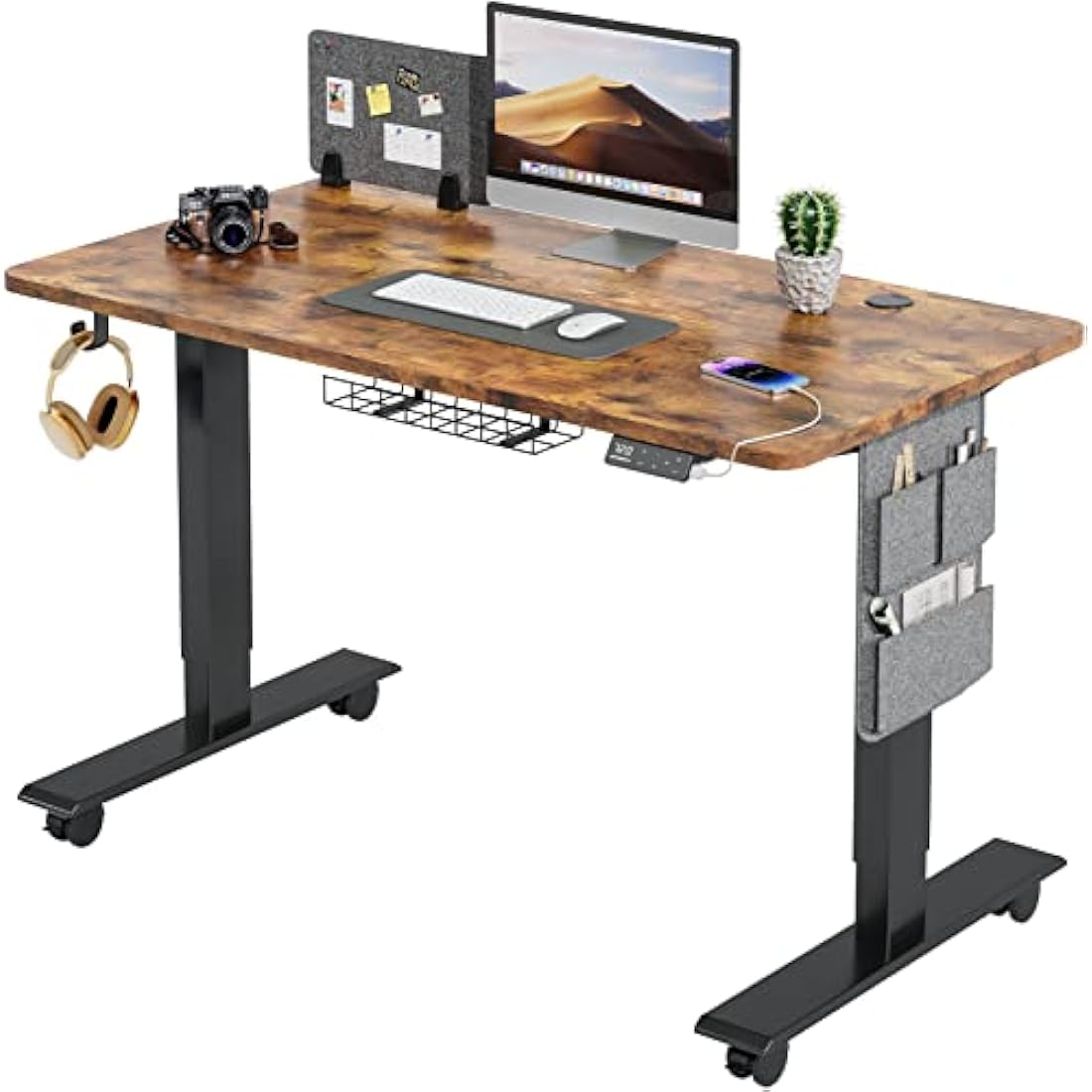 MAIDeSITe Electric Height Adjustable Standing Desk – 120x60cm Carbon Steel