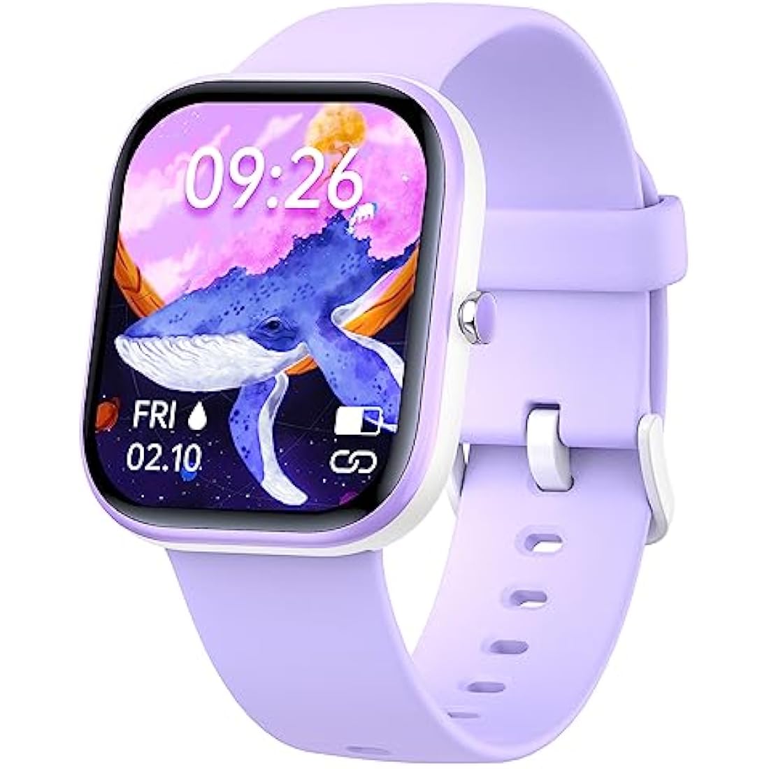 Slothcloud Kids Smart Watch – IP68 Waterproof Fitness Tracker, Purple