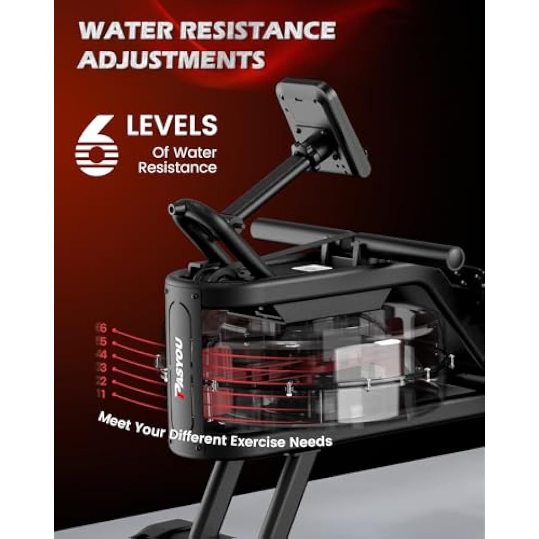 PASYOU PW30 Water Rowing Machine – Foldable Home Rower with Bluetooth