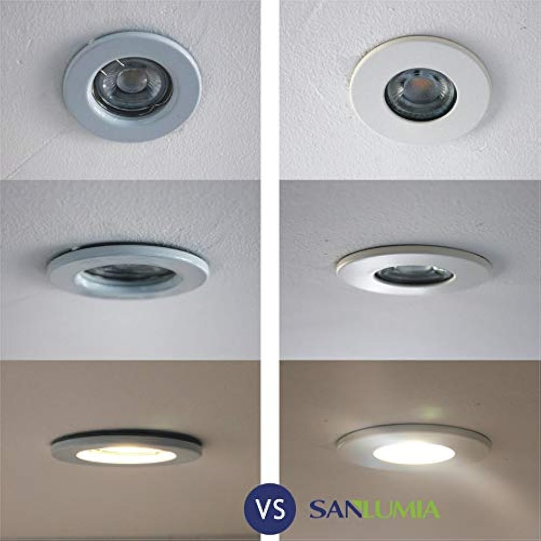 Sanlumia 10-Pack Fire Rated GU10 Recessed Ceiling Downlights | Black