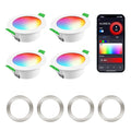 ALUSSO 4 Pack Smart RGB LED Recessed Downlights | WiFi & Bluetooth Control