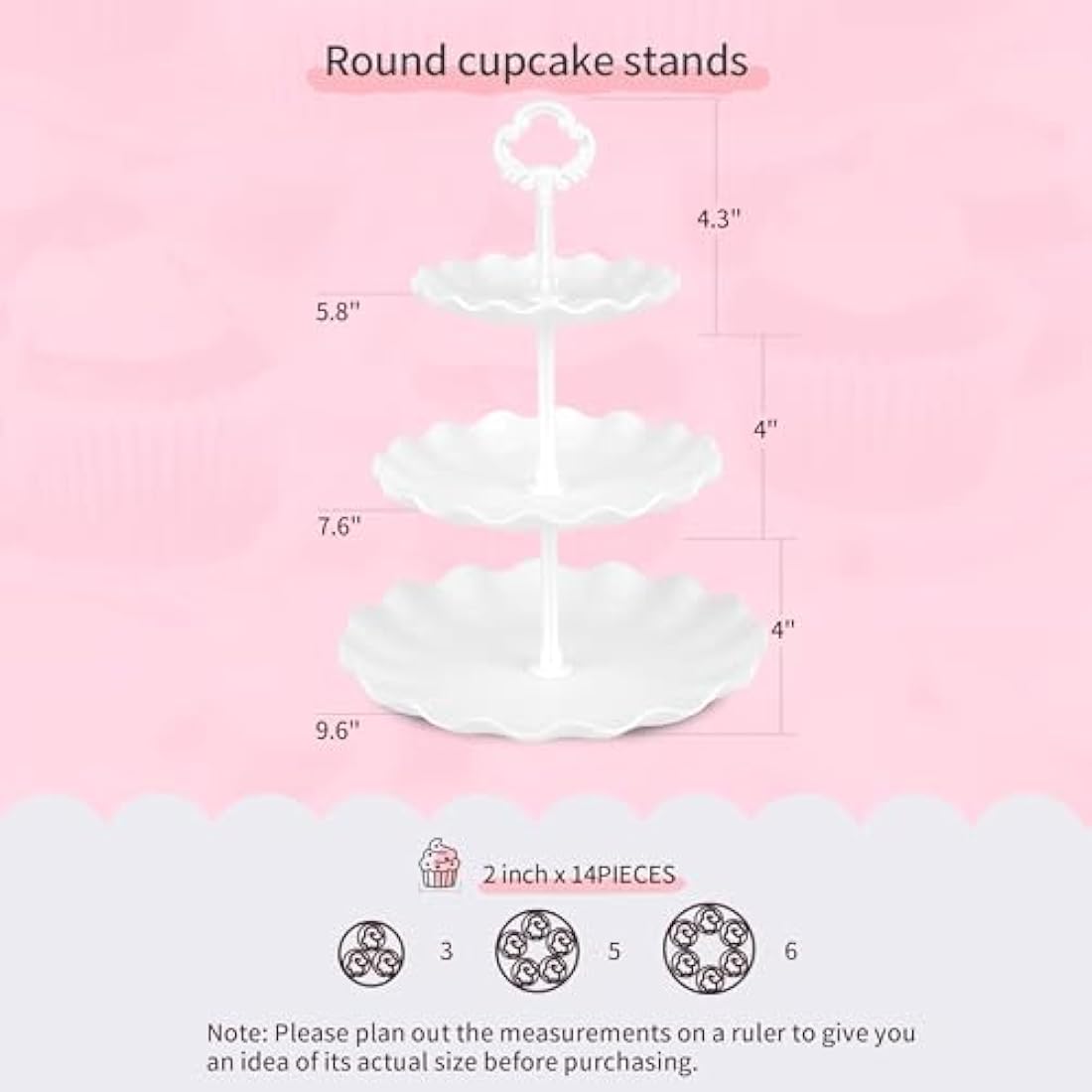 NWK 10-Piece White Cupcake Stand Set – Tiered Dessert Trays for Parties