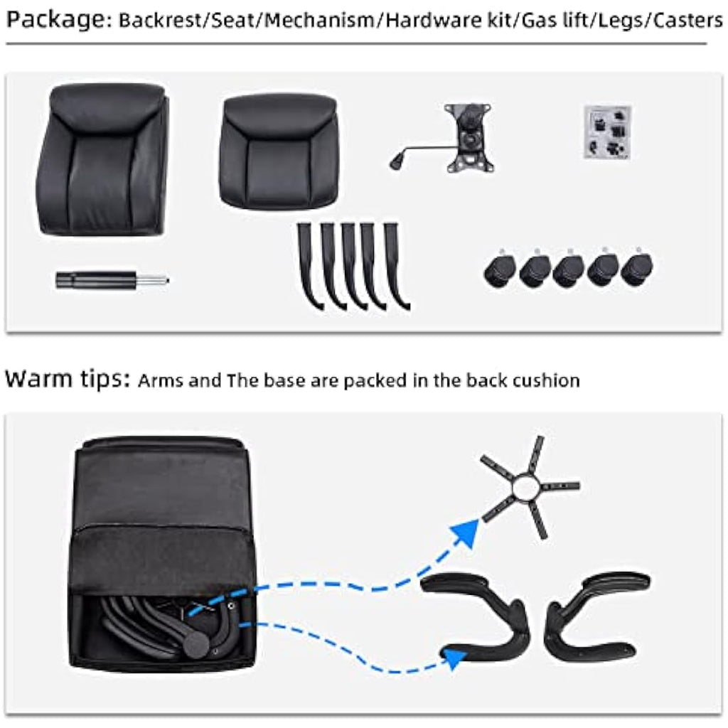 MZLEE Ergonomic Executive Office Chair | Flip-up Arms & Lumbar Support