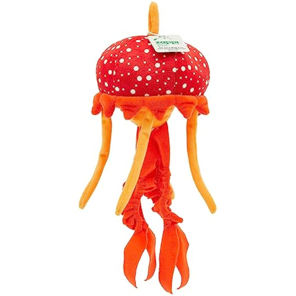 Zappi Co Jellyfish Plush Toy – 100% Recycled Orange Stuffed Animal (33cm)