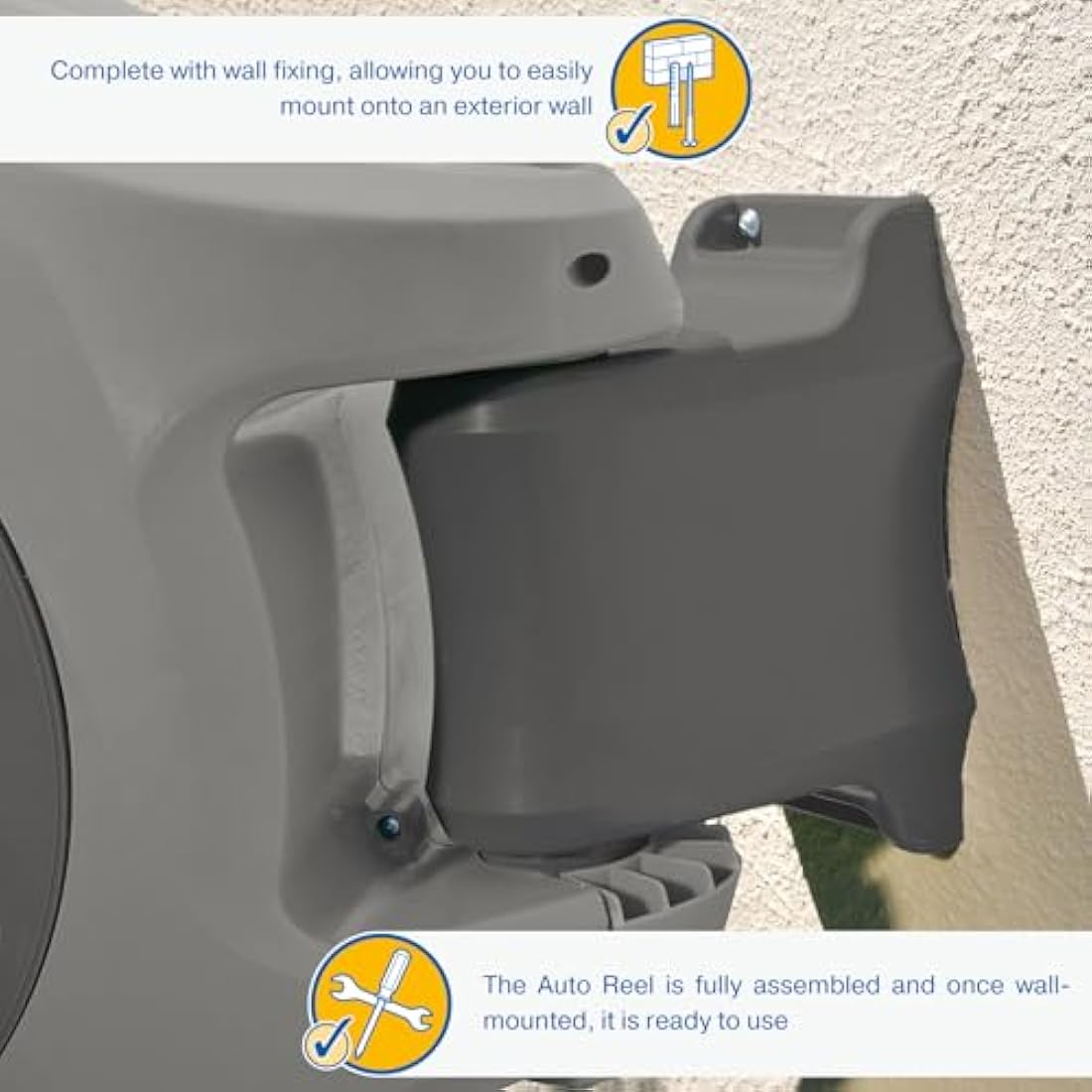 Hozelock Auto Reel Wall-Mounted 40m Garden Hose – Auto-Rewind System
