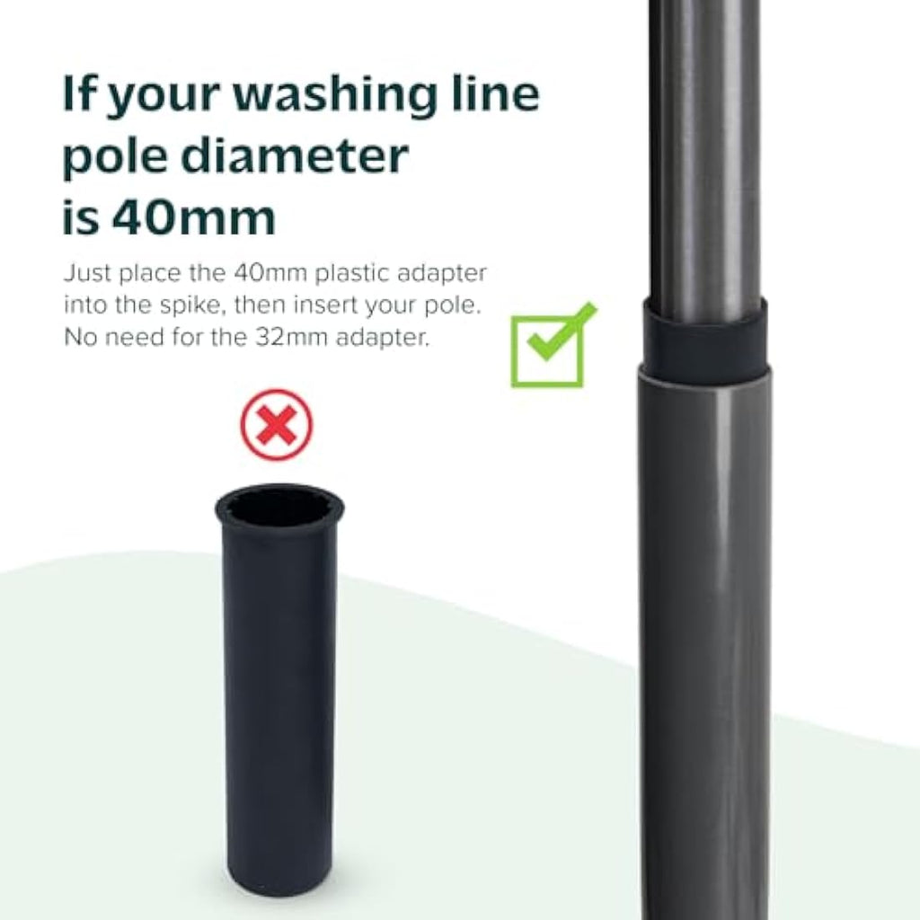 Jolof Store Heavy Duty Rotary Washing Line Spike - Metal Ground Base
