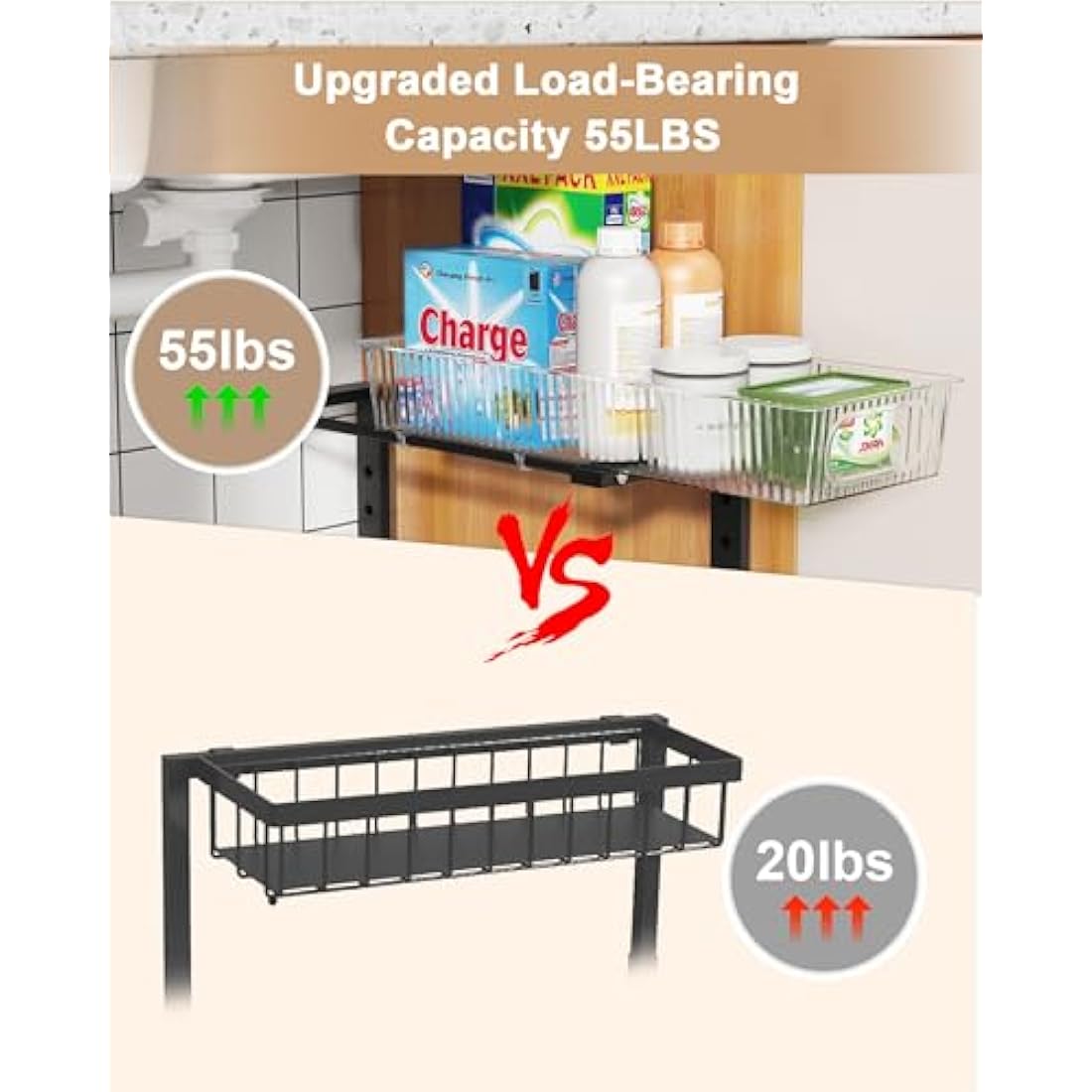 UMDONX 2-Pack Under Sink Organiser | 2-Tier Adjustable Sliding Drawers
