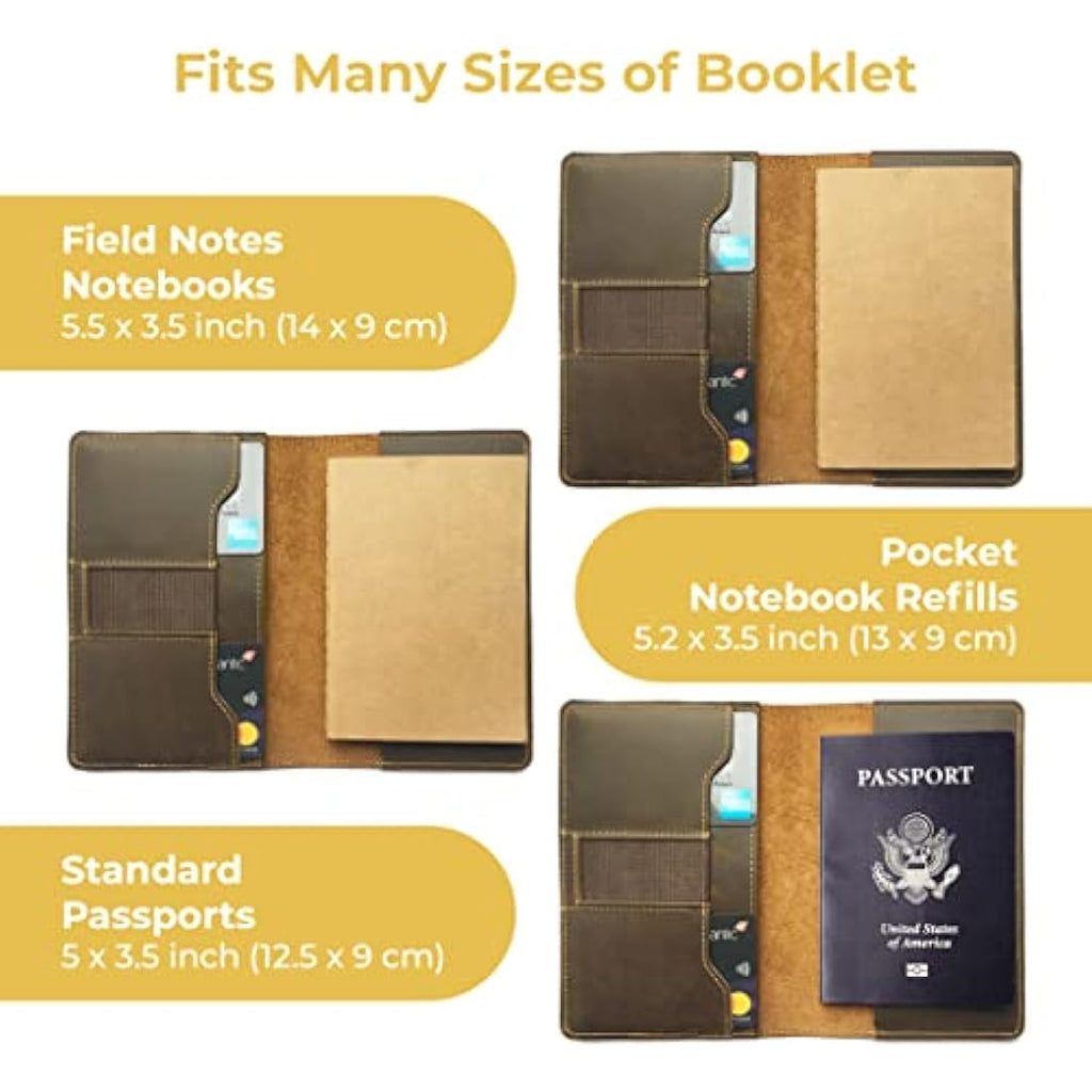Leather Field Notes Cover – Vintage Pocket Journal Sleeve