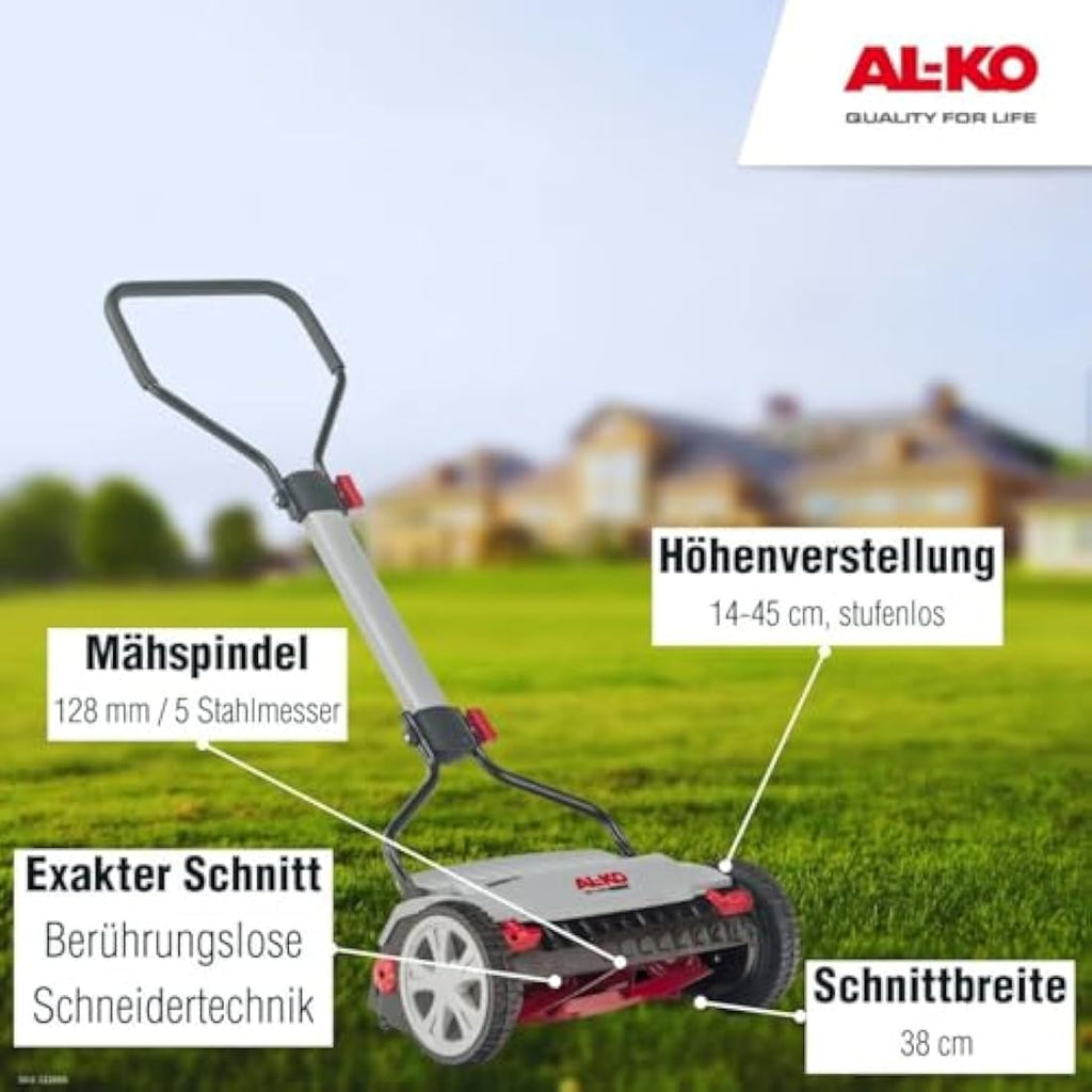 AL-KO Razor Cut 38.1 HM Premium Manual Helical Lawnmower – 38cm