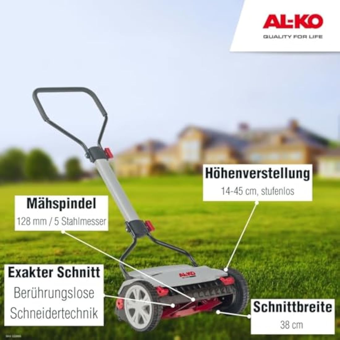 AL-KO Razor Cut 38.1 HM Premium Manual Helical Lawnmower – 38cm