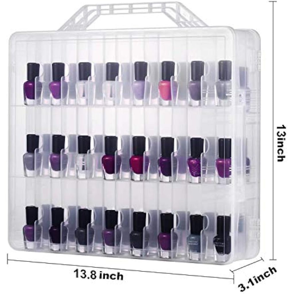 DreamGenius Nail Polish Organizer | 48 Bottle Clear Storage Case