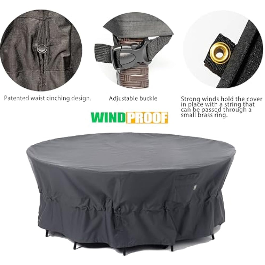 F&J Outdoors Waterproof Garden Furniture Cover | Heavy Duty Grey 330x89cm