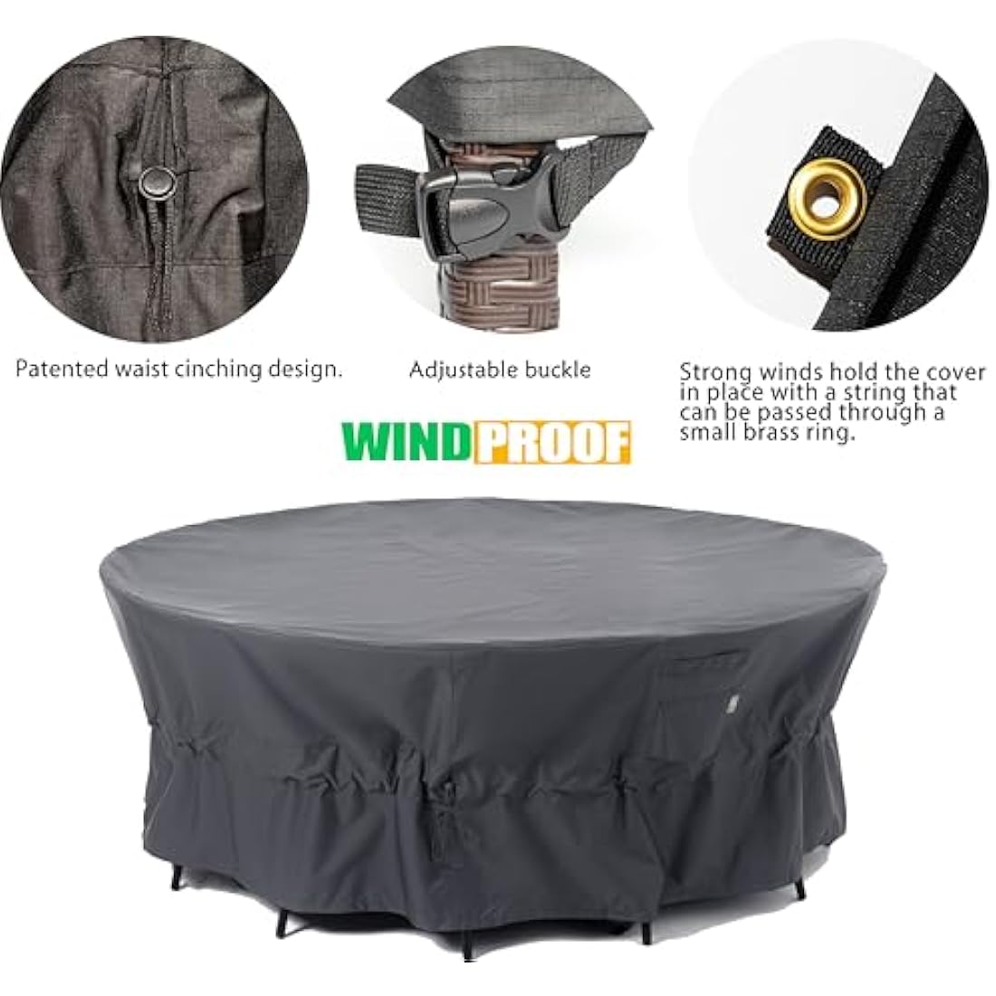 F&J Outdoors Waterproof Garden Furniture Cover | Heavy Duty Grey 330x89cm