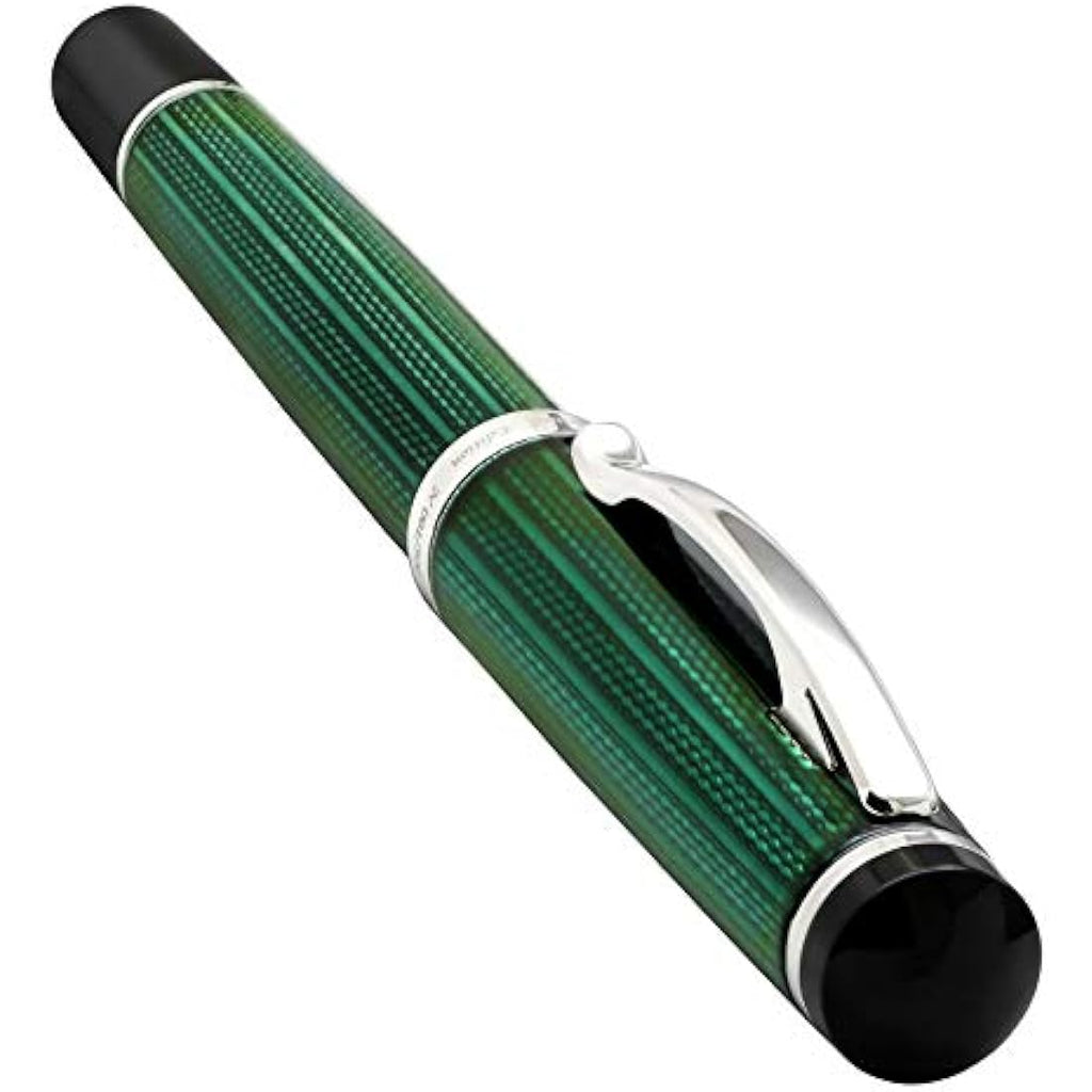 Xezo Incognito Fountain Pen | Fine Nib Forest Green & Platinum Plating