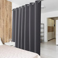PONY DANCE Extra Wide Blackout Room Divider Curtain, 100 x 95 Inch, Grey