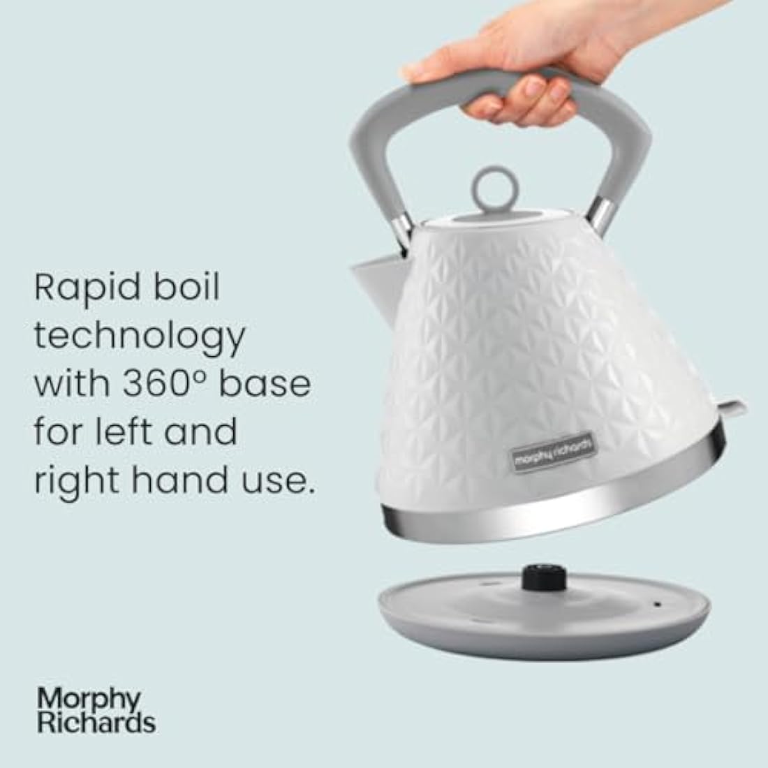 Morphy Richards Vector Pyramid Kettle – 1.5L Rapid Boil White