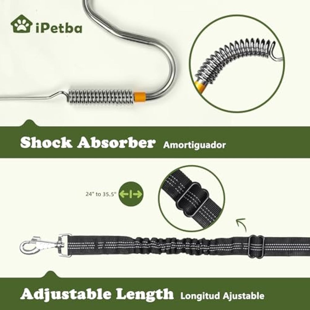 iPetba Hands-Free Dog Bike Leash – Shock Absorbing Bicycle Attachment