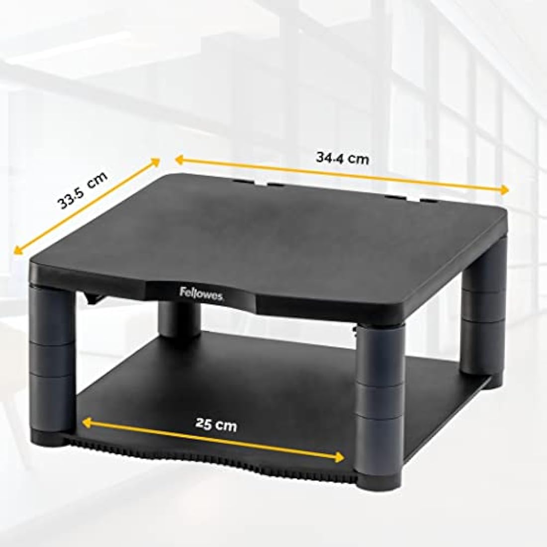 Fellowes Premium Height Adjustable Monitor Stand - Ergonomic Black Riser