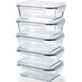 Franklin Lade Glass Food Storage Containers | 5 Piece Set | 1040ml Airtight
