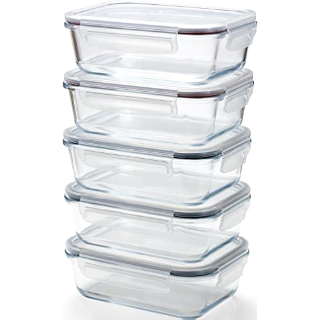 Franklin Lade Glass Food Storage Containers | 5 Piece Set | 1040ml Airtight