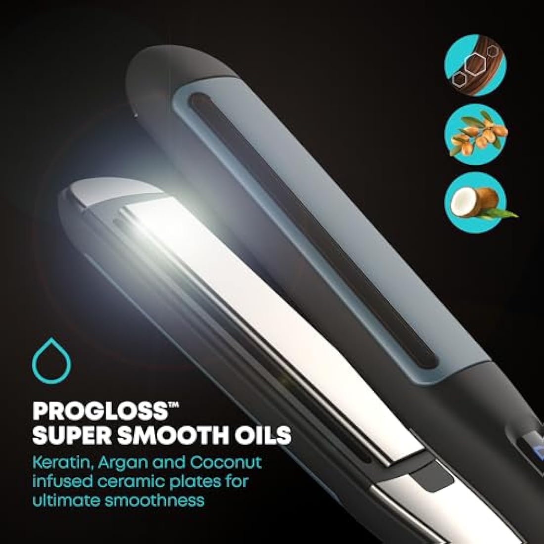 REVAMP Hydro Shield X Shine Ceramic Hair Straighteners | Ionic Heat Protection
