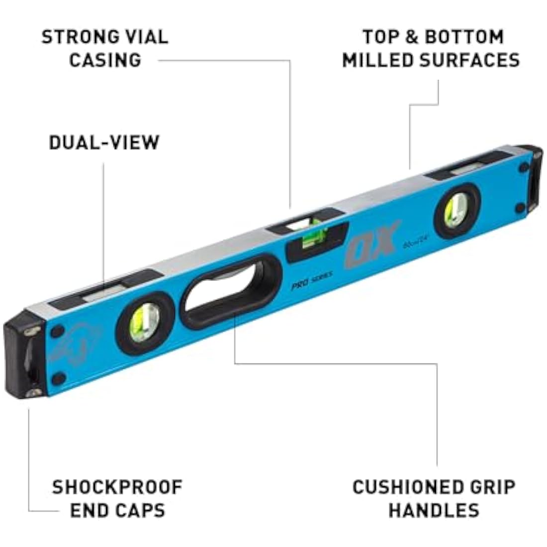 OX Tools Pro Spirit Level 600mm – High Precision Construction Tool