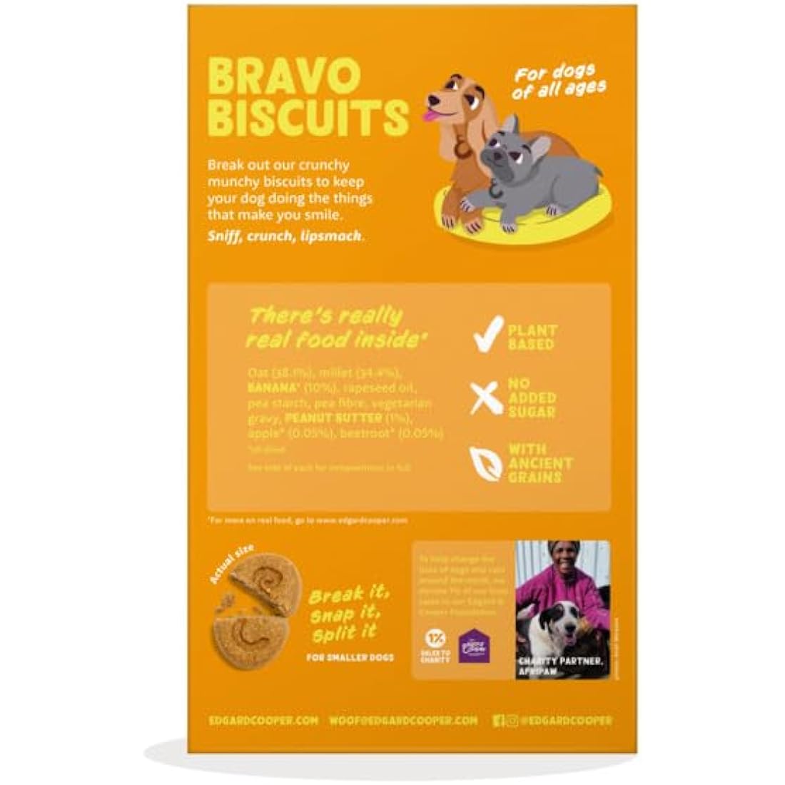 Edgard & Cooper Banana Bravo Grain Free Plant-Based Dog Treats (7x400g)