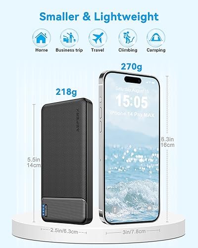 AsperX 10000mAh Power Bank 2-Pack | Slim USB-C Portable Charger