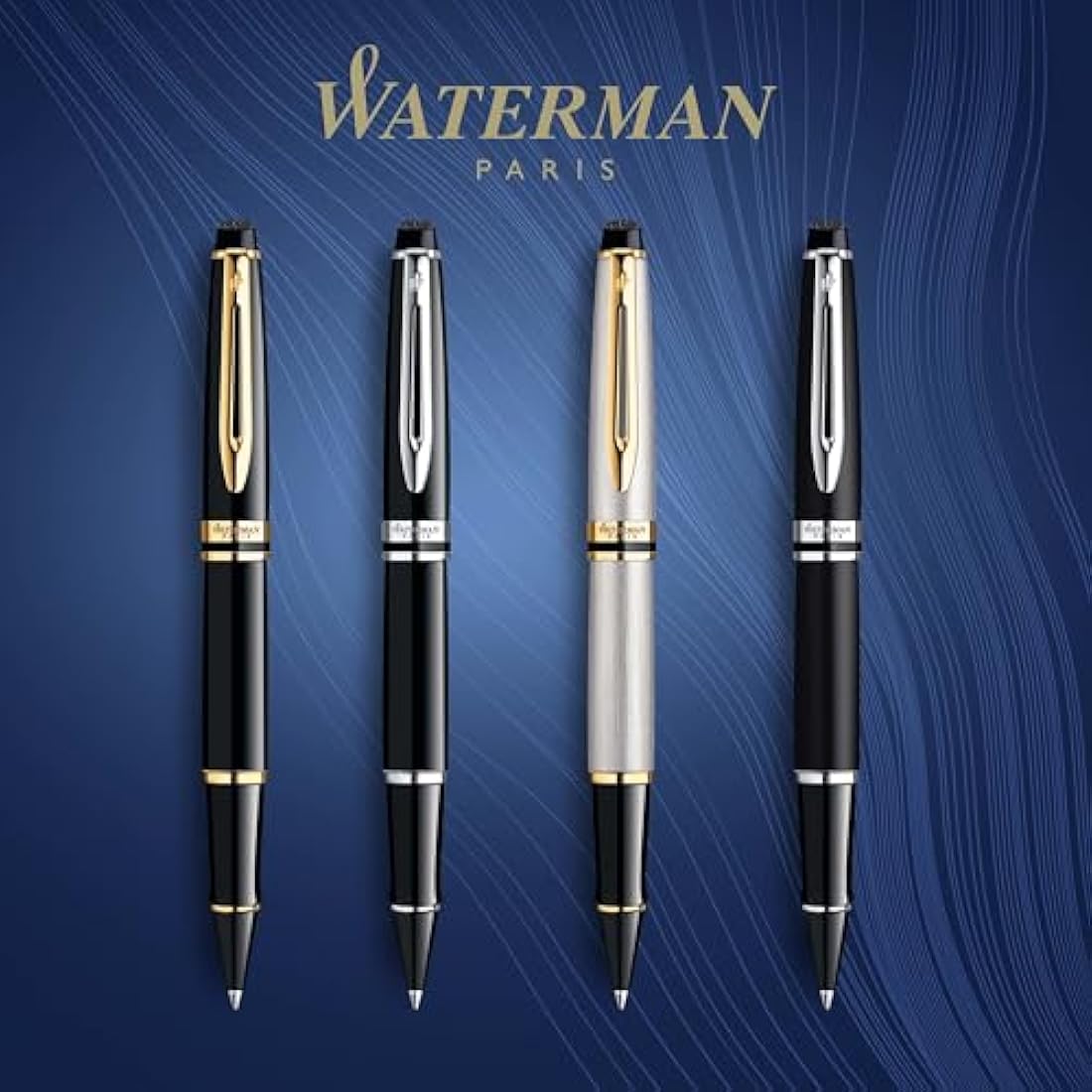 Waterman Expert Rollerball Pen – Matte Black with Chrome Trim, Fine Point