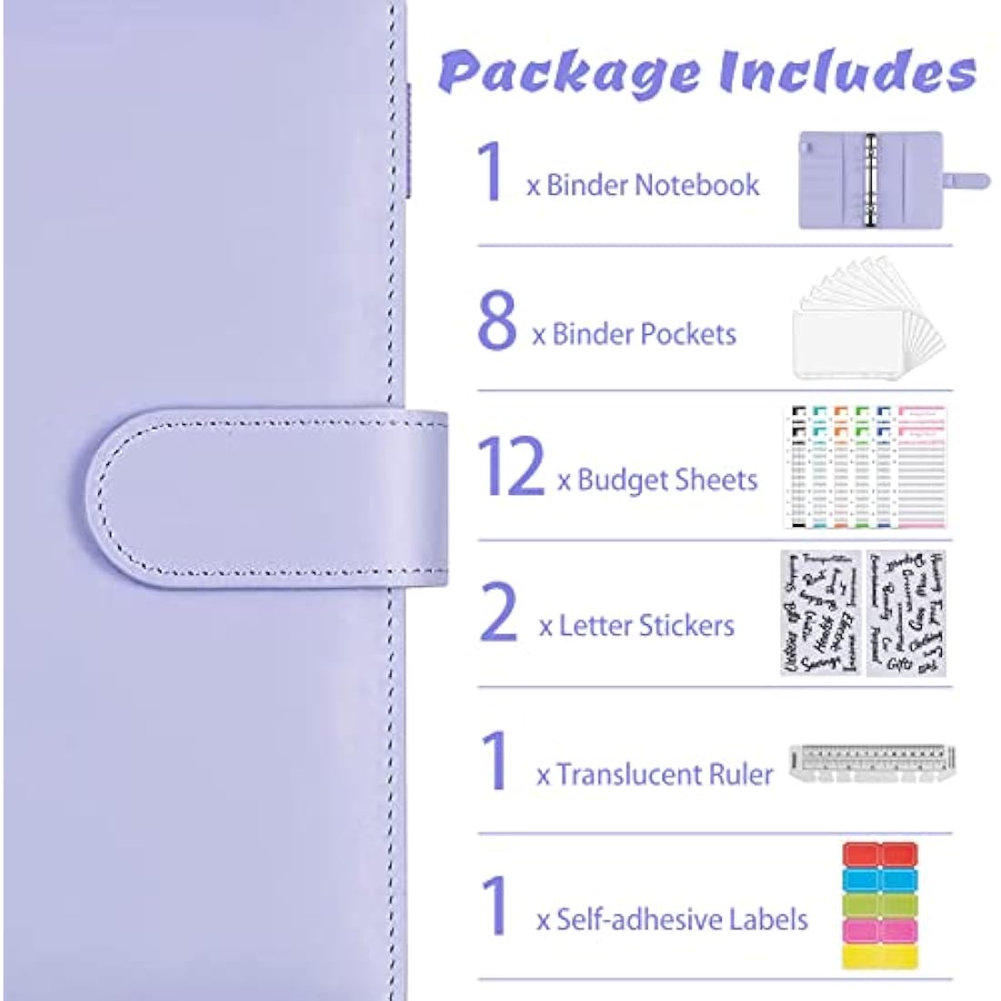 ChangWanna A6 Budget Binder - PU Leather Money Organiser with Cash Envelopes