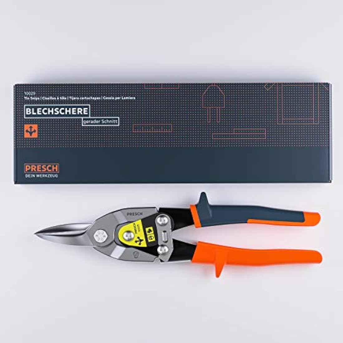 Presch Heavy Duty Tin Snips – Straight Cut Aviation Snips for Metal