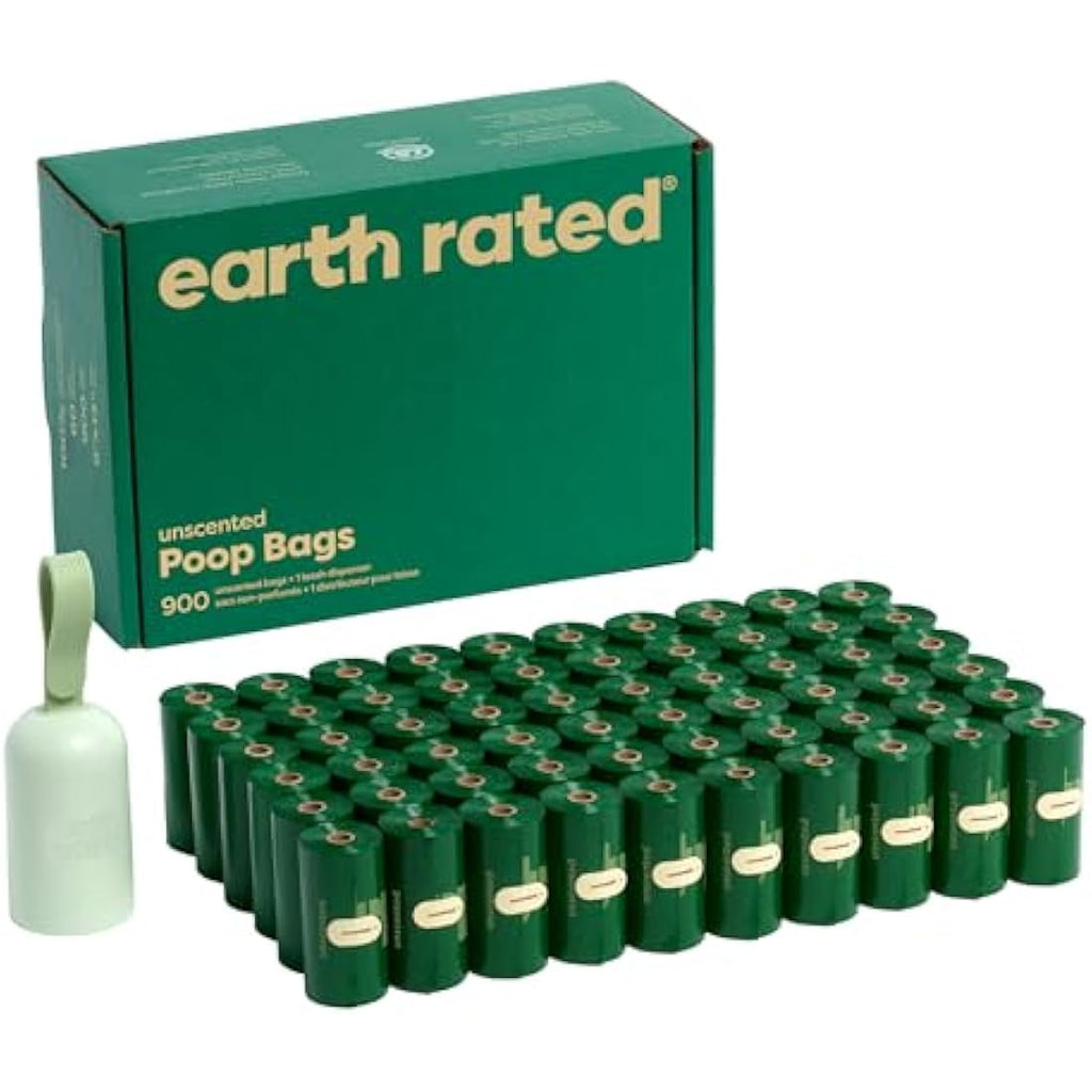 Earth Rated Dog Poo Bag Holder & 900 Leakproof Unscented Bags