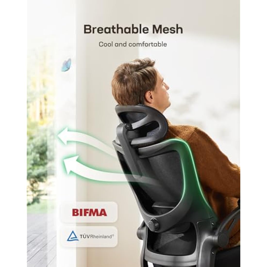 Marsail Ergonomic Office Chair – Mesh Desk Chair with 3D Armrests