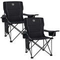 TIMBER RIDGE Heavy Duty Camping Chairs – 200kg Oversized Padded 2-Pack