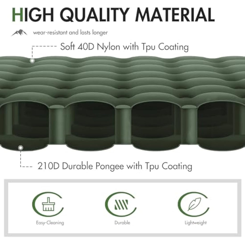 Portal Inflatable Camping Mattress | 10cm Thick Sleeping Pad with Foot Pump