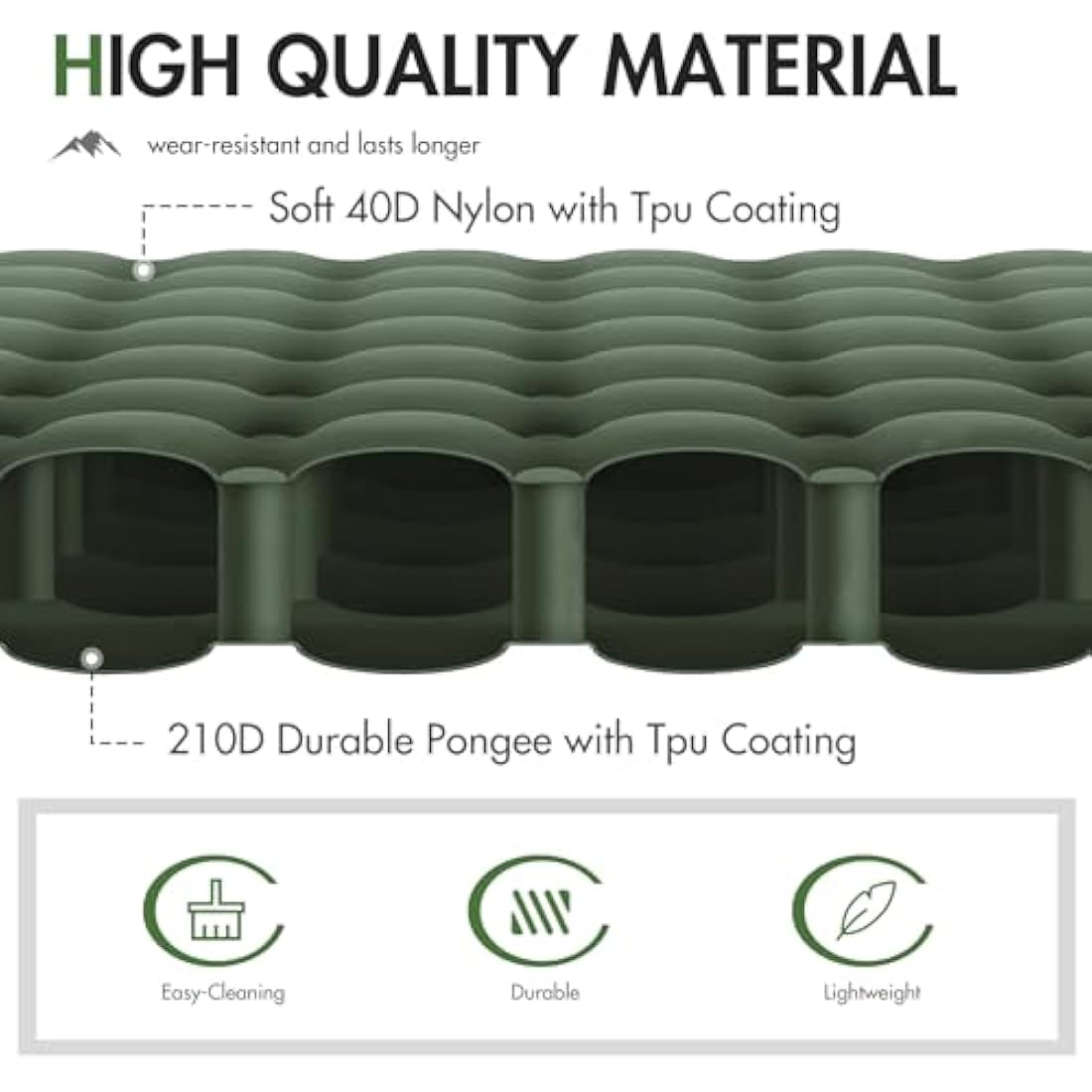 Portal Inflatable Camping Mattress | 10cm Thick Sleeping Pad with Foot Pump