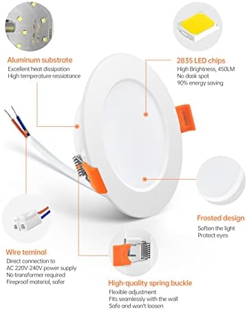 Tomosu LED Downlights 5W 6000K Ultra Slim IP44 Bathroom Spotlights | 20 Pack