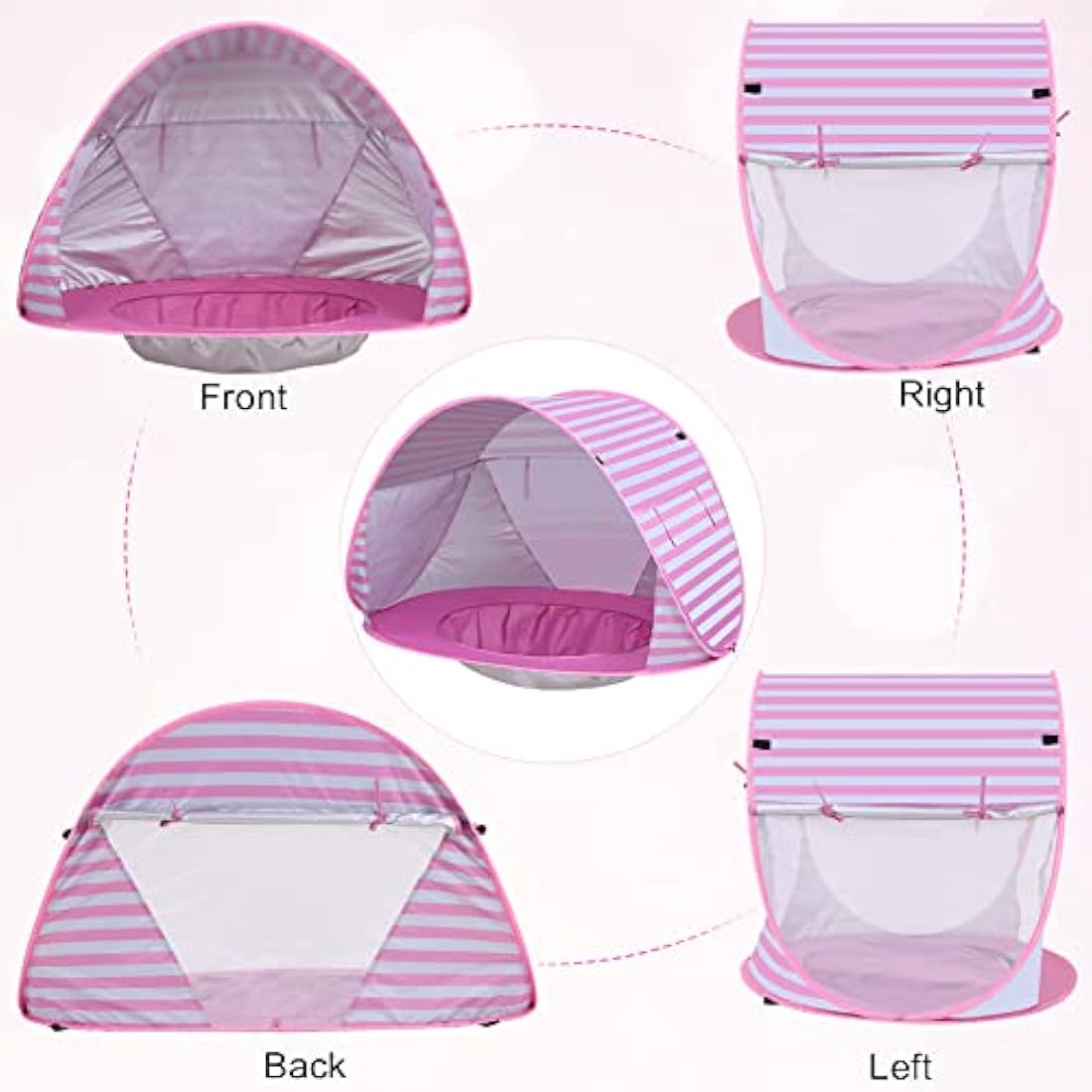 Baby Beach Tent – Pop Up Sun Shelter with Mini Pool, Pink