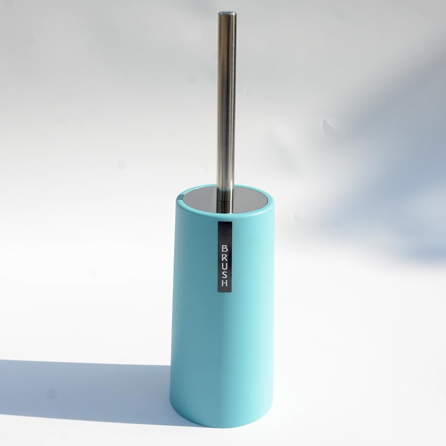 Jolof Store Stainless Steel Toilet Brush and Holder - Light Blue